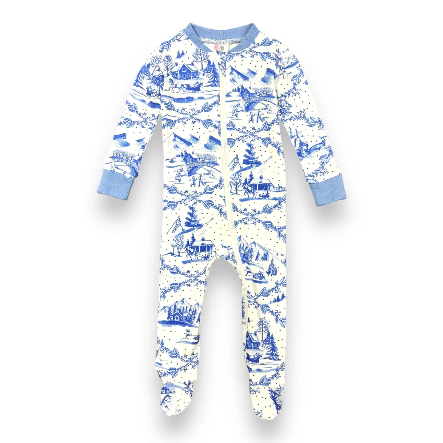 Full Zip Footed Pajama -Sleighride