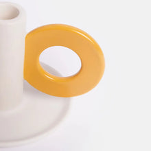 Load image into Gallery viewer, Cream &amp; Mustard Loop Candle Holder
