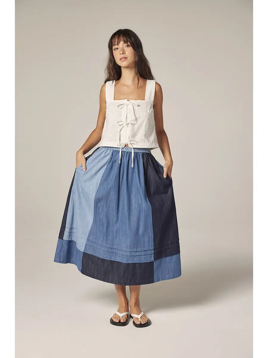 Contrast Midi Skirt