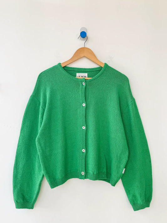 Cotton Leila Cardigan  - Spring Green