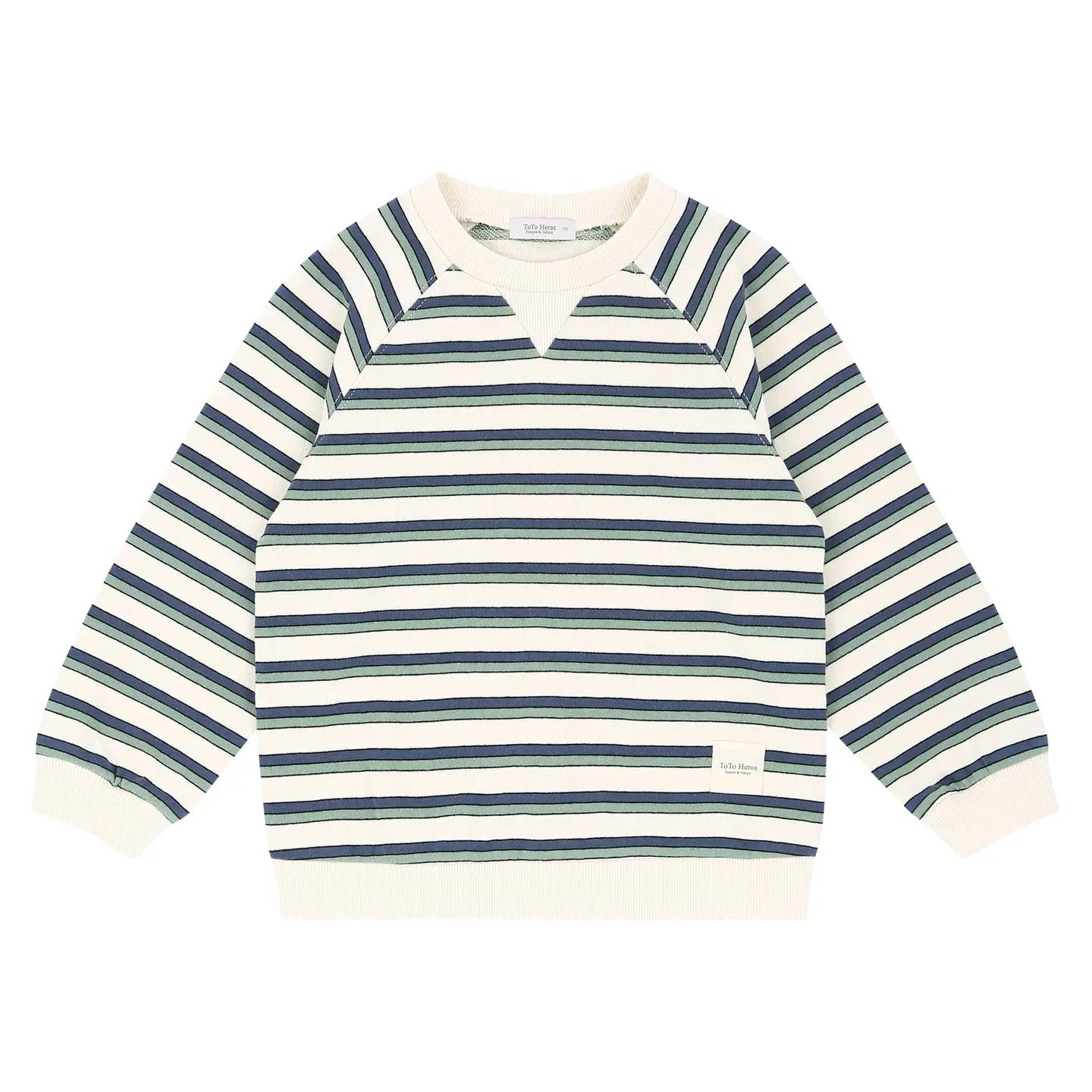 Striped Elbow Patch Sweatshirt