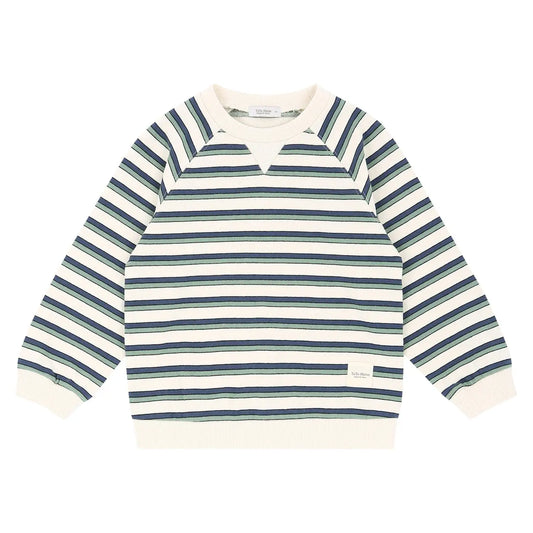 Striped Elbow Patch Sweatshirt
