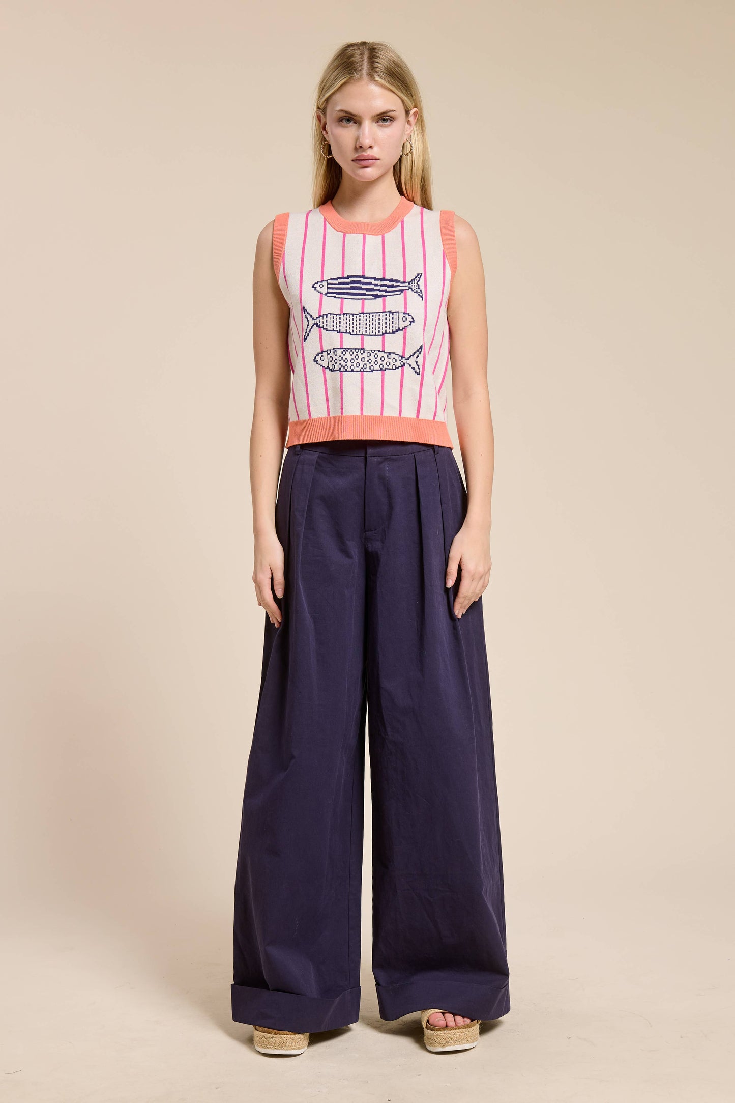 Candy Coral Marine Sweater Vest