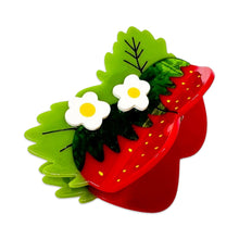 Load image into Gallery viewer, Large Strawberries and Flowers Hair Claw Clip
