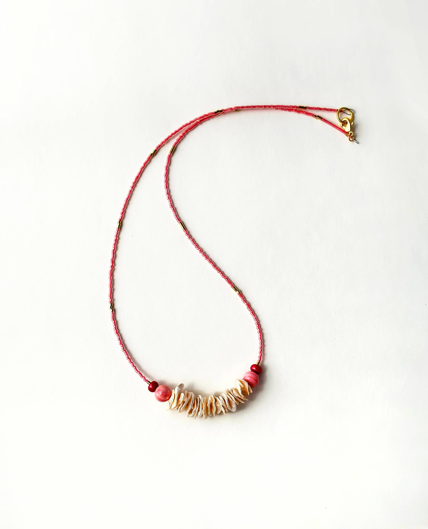 Long Pink Keshi Pearl Necklace | Beaded Pearl Necklace