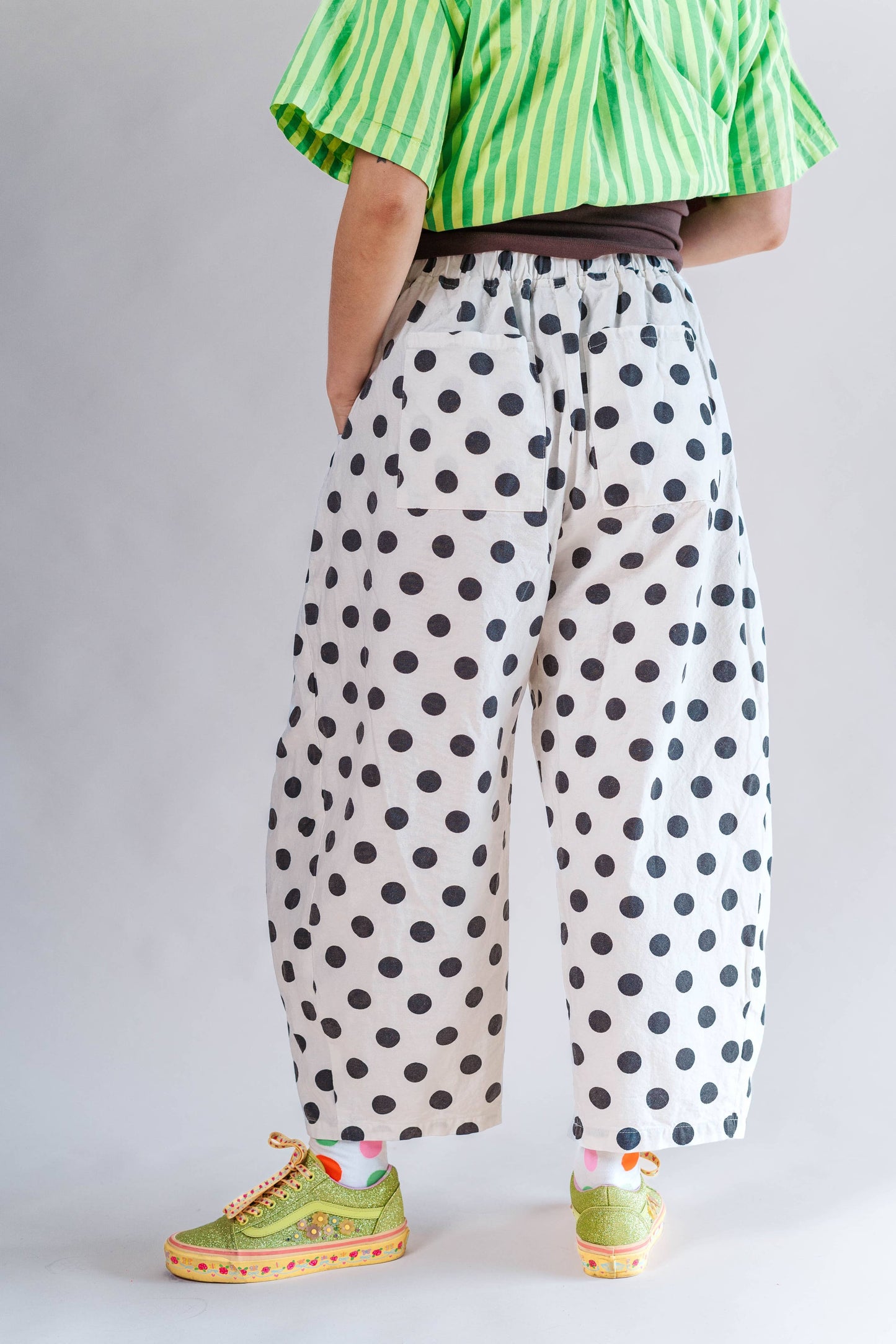 White/Black Dot Balloon Pant