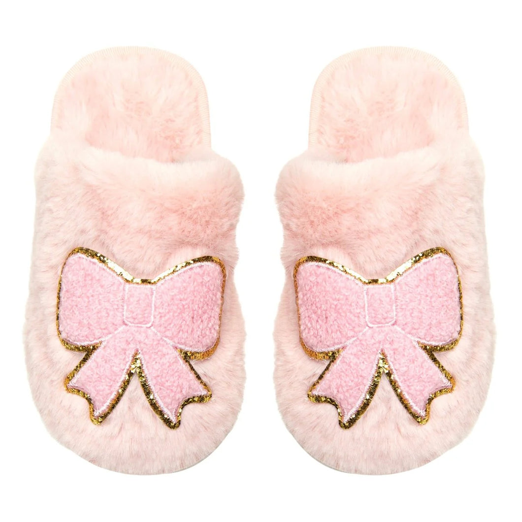 Cali Bow Fuzzy Slippers