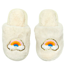 Load image into Gallery viewer, Cali Rainbow Fuzzy Slippers
