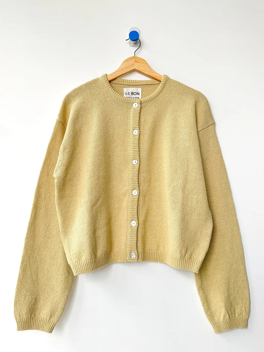 Cotton Leila Cardigan  - Custard
