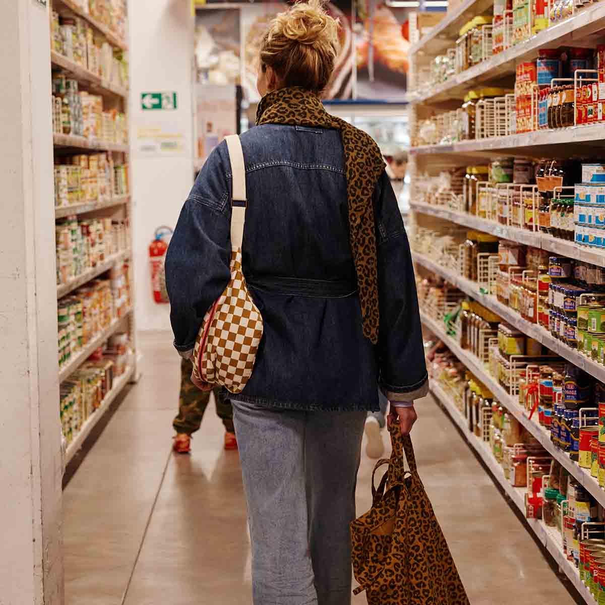 Women's Bum Bag - Checkered Board Caramel