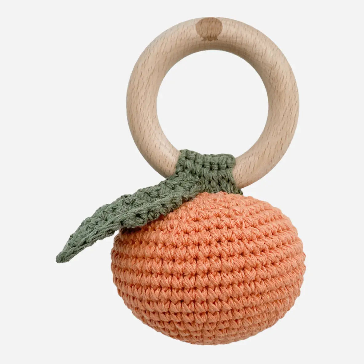 Teether Orange Cotton Crochet Rattle