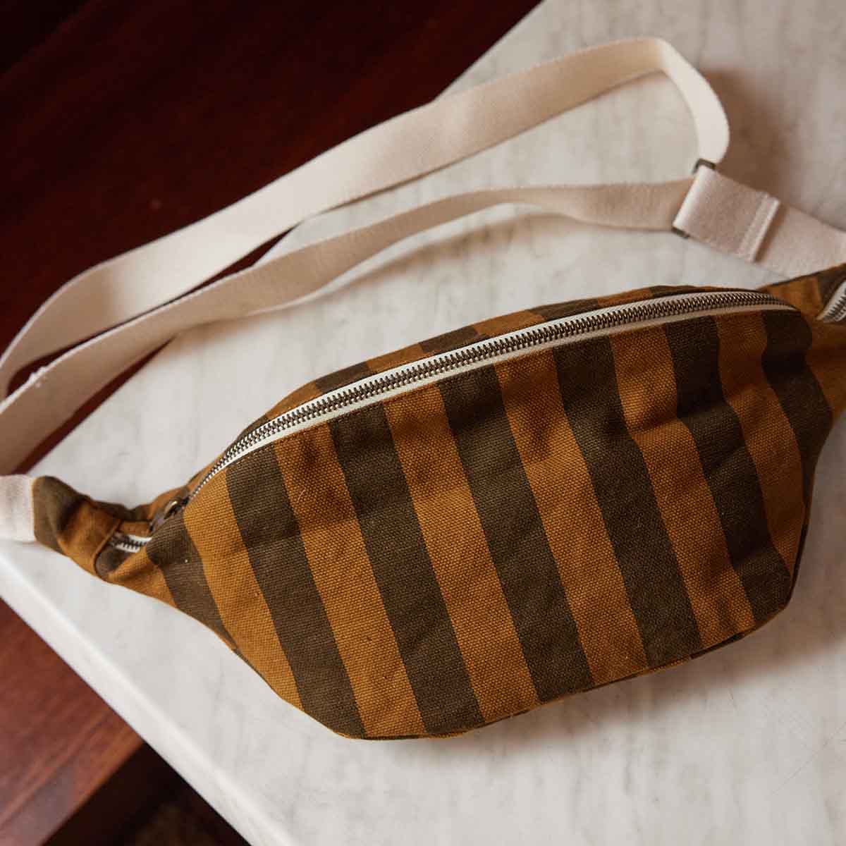 Women's Bum Bag Stripes - Cumin/Black