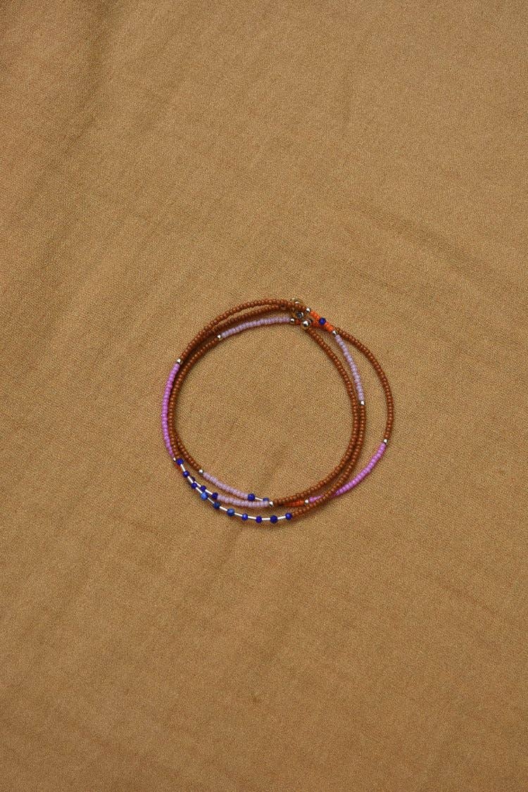 Wrap Bracelet- in Sienna with Lapis