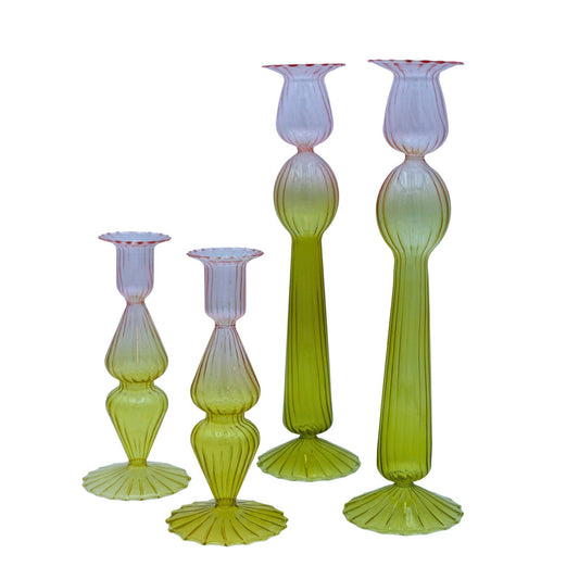 Bergamot Met Rose Candle Holder - 20cm