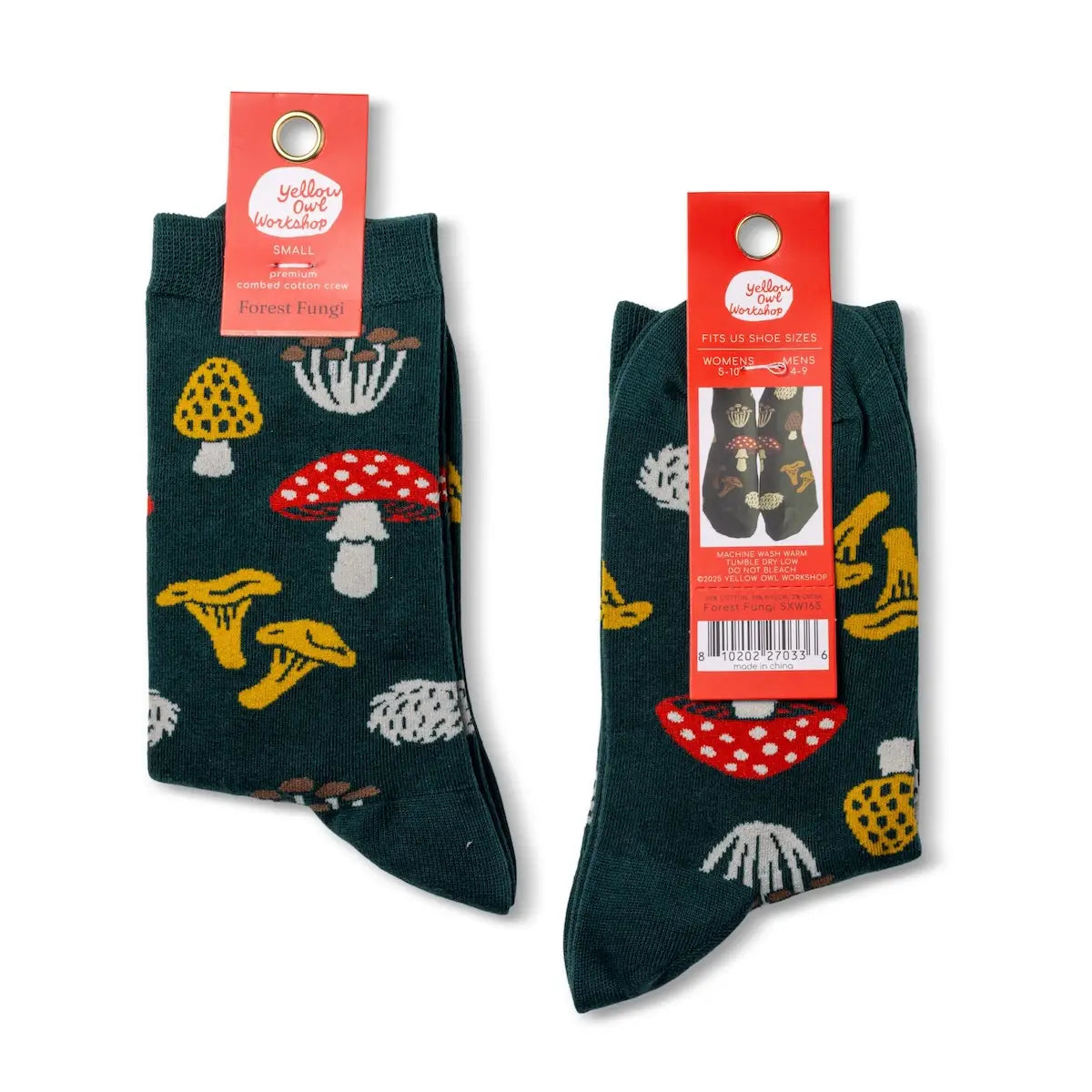 Forest Fungi Mushroom - Small Crew Socks