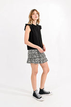 Load image into Gallery viewer, Cotton Ruffled Sleeve Tee - Black
