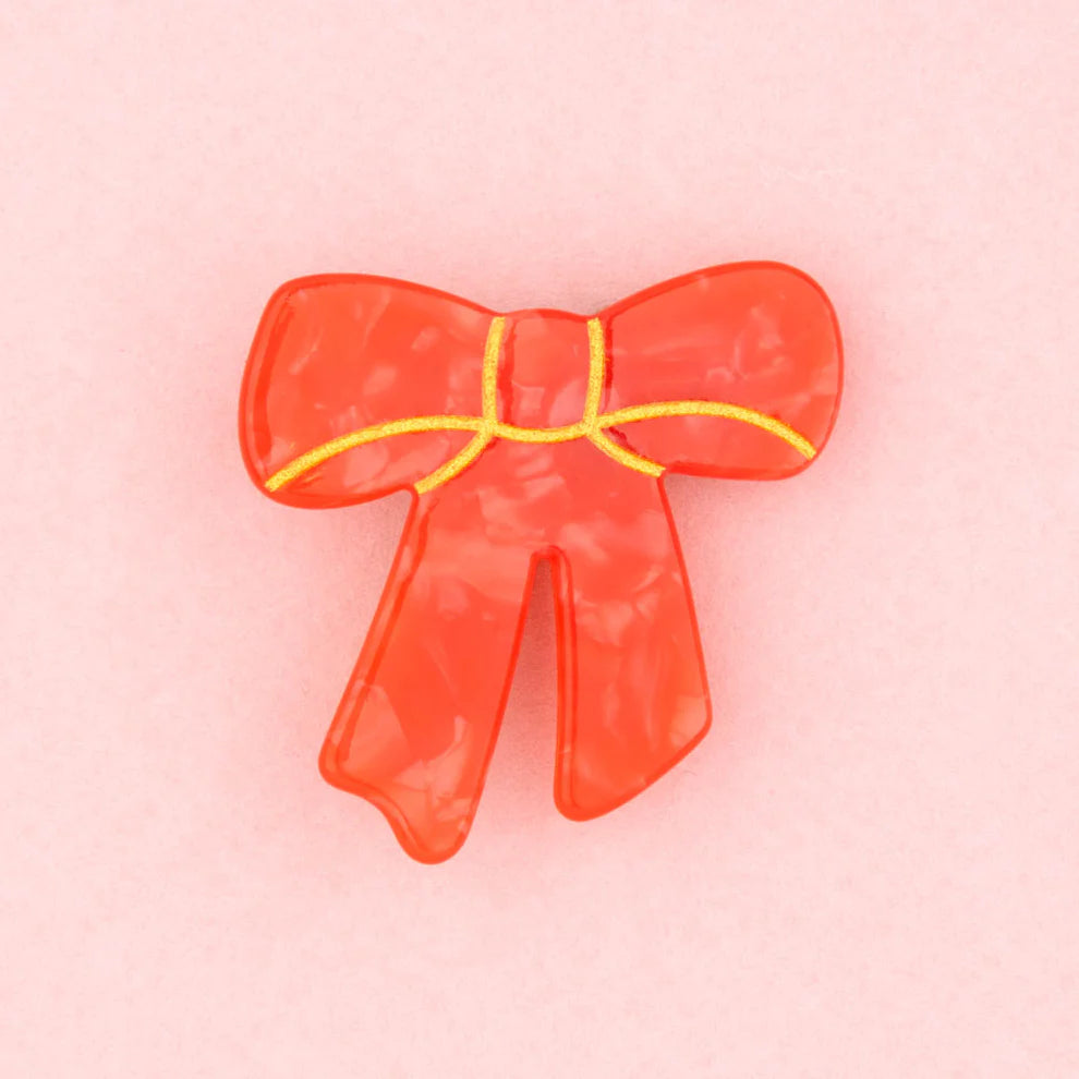 Red Ribbon Hair Clip