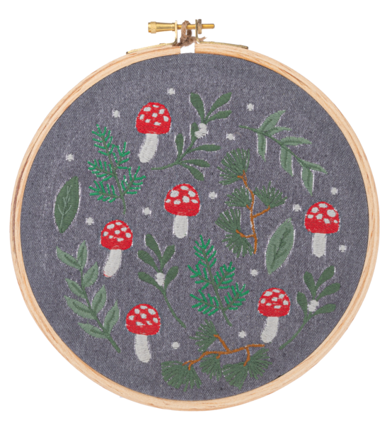 Embroidered Holiday Mushroom Wall Decor - Three Styles