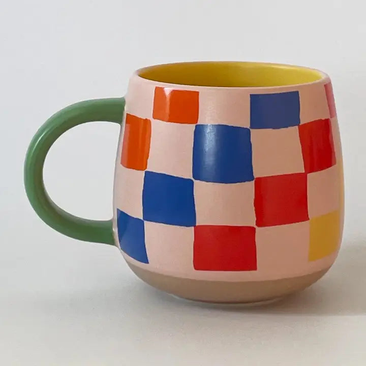 Rainbow Checks Ceramic Mug - Thumbnail 4