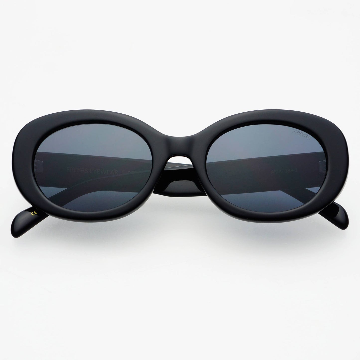 Aria Acetate Womens Oval Sunglasses - Black