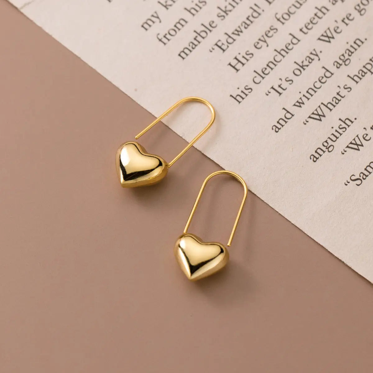Minimalist Cute Heart Pin Earrings