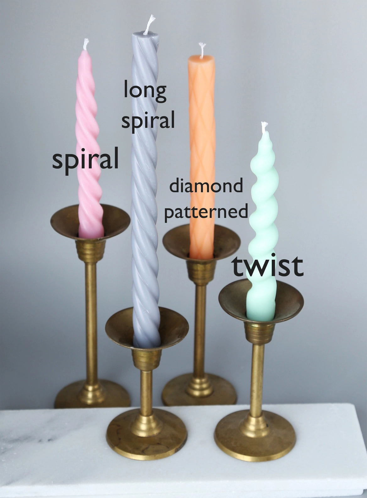 Long Spiral Taper Candles - Muted Red