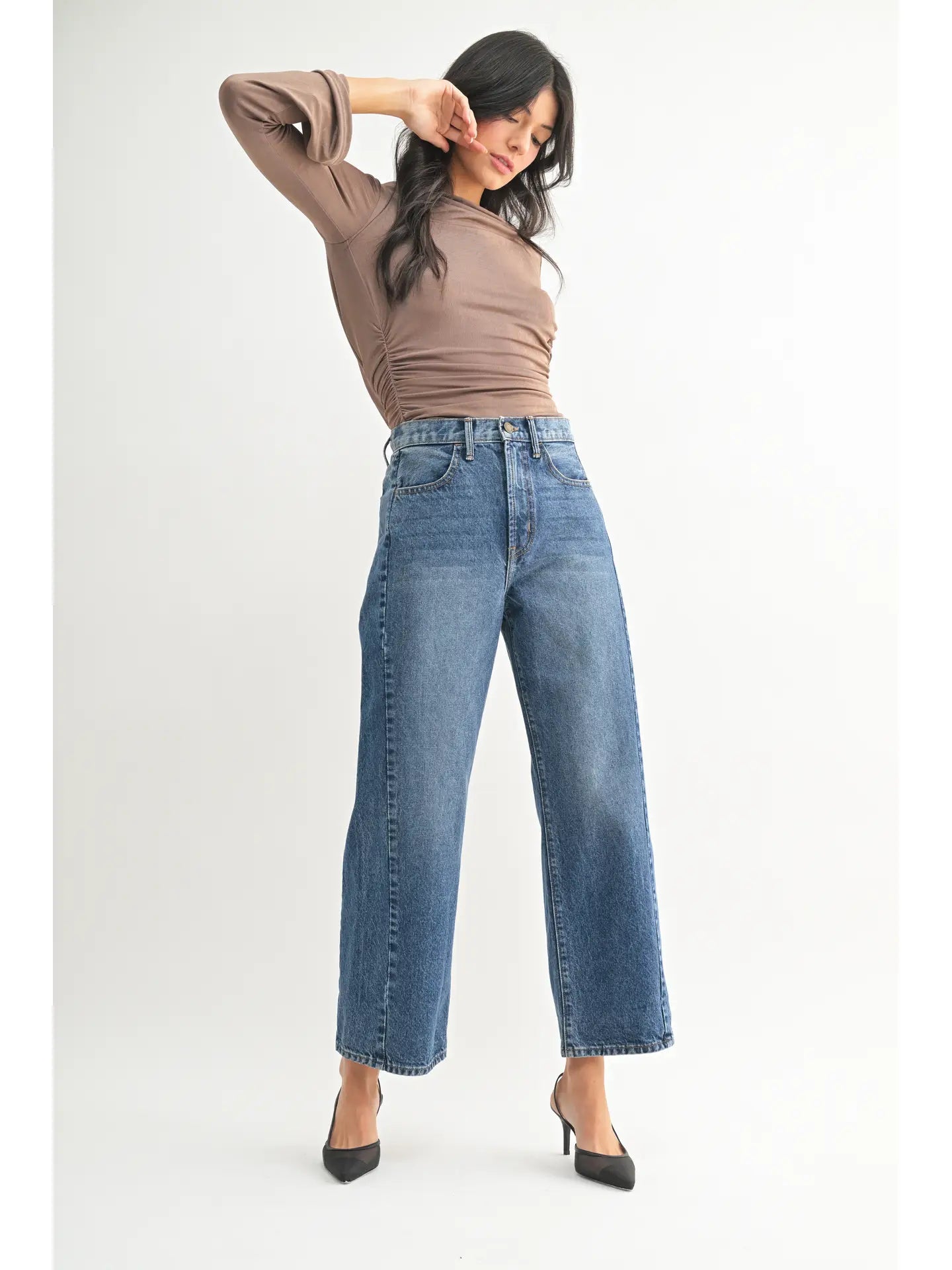 Dark Wash Barrel Jean - Twist