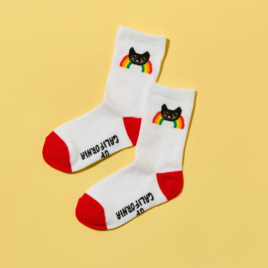 Kids Rainbow Cat Socks - Rainbow