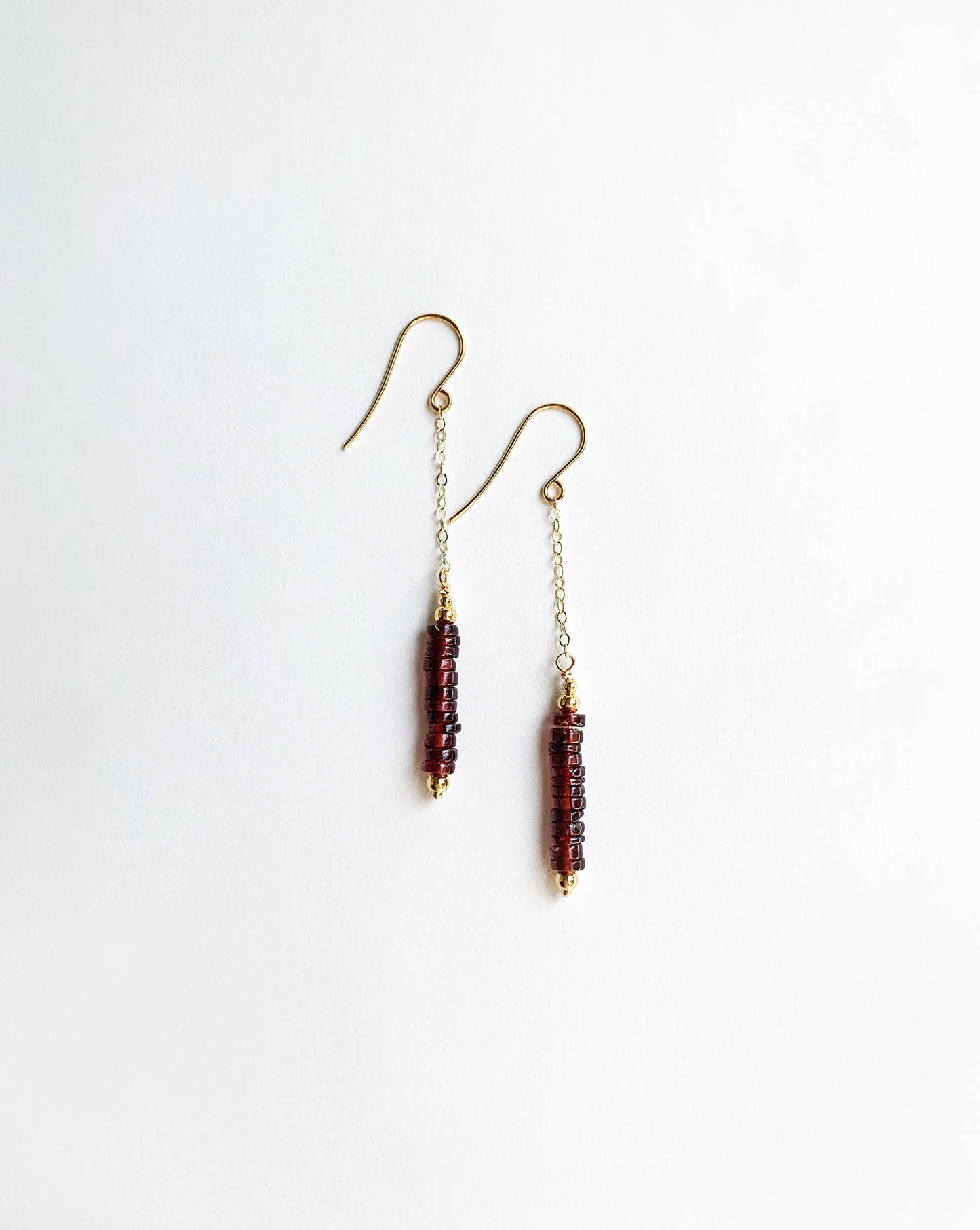 Garnet Wheel Dangle Earrings | Garnet Earrings