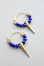 Load image into Gallery viewer, Navy Blue Hoop Earrings
