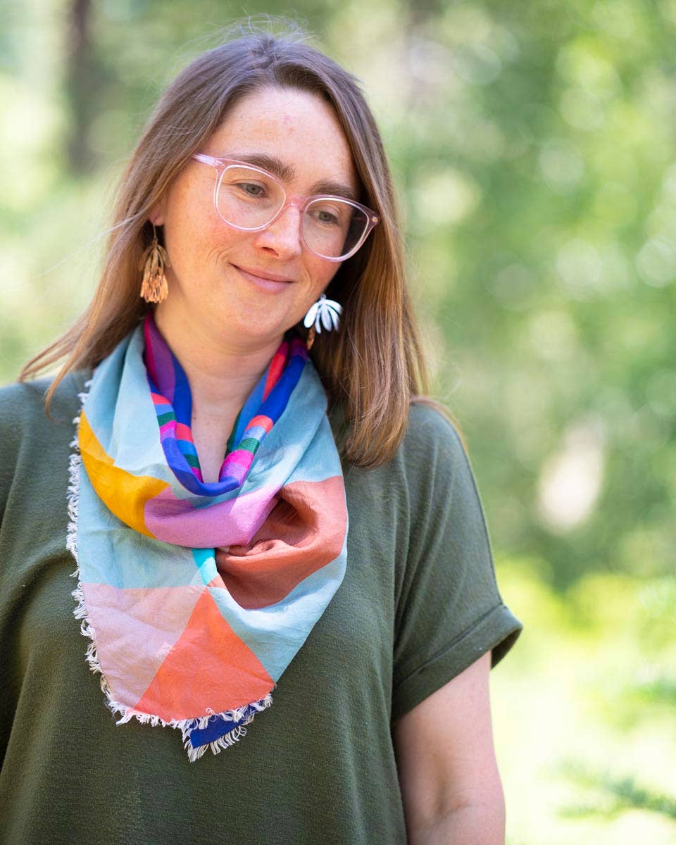 Summer in the Desert - Diamonds - Pure Silk Bandana Scarf