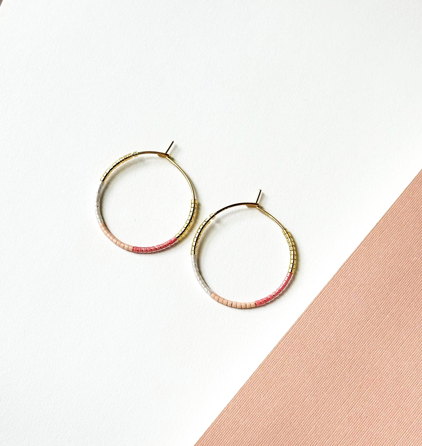 Pink Ombre Hoops | Spring Hoop Earrings