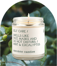 Load image into Gallery viewer, Self Care (Mint &amp; Eucalyptus) Glass Jar Candle
