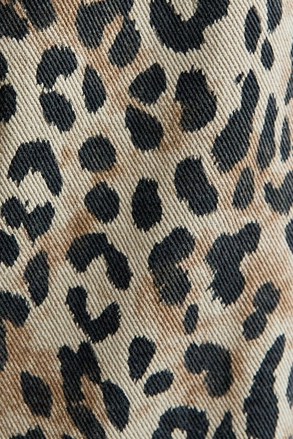 Leopard Print Barrel Jeans