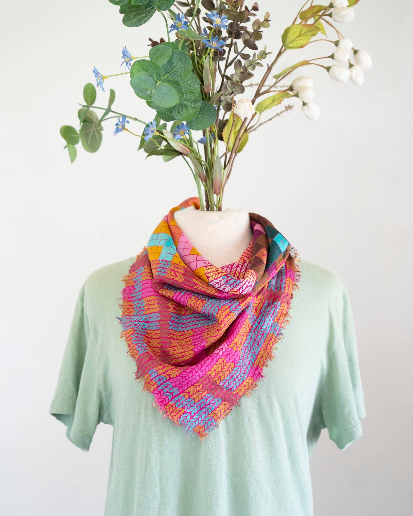 Summer in the Desert Knit & Weave - Pure Silk Bandana Scarf