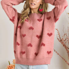 Load image into Gallery viewer, Lovely Heart Sweater - Pink/Red
