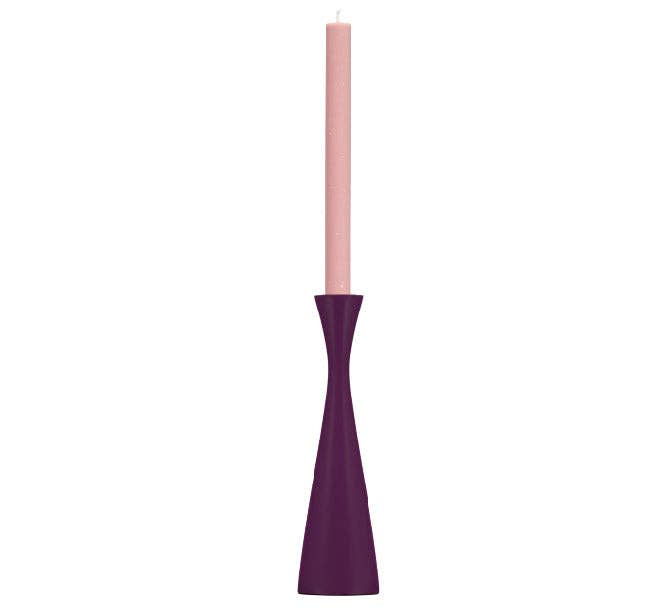 9.8'' Tall Purple Wooden Candle Holder