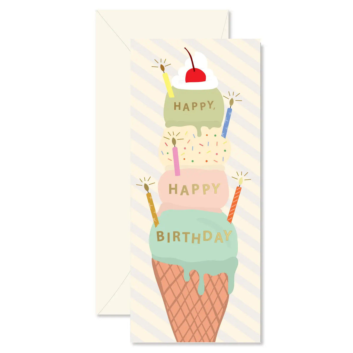 Birthday Ice Cream Cone Greeting Card