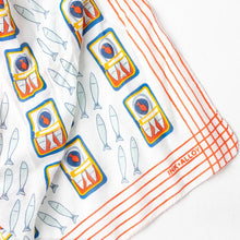 Load image into Gallery viewer, Olivia Square Scarf Sardine Print
