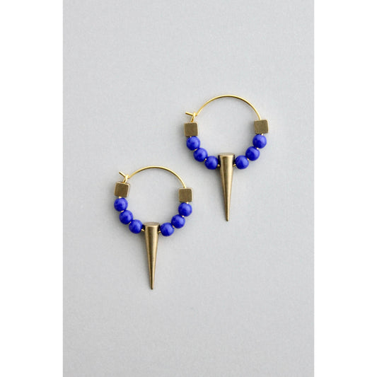 Navy Blue Hoop Earrings