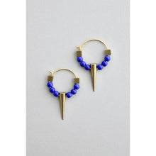 Load image into Gallery viewer, Navy Blue Hoop Earrings
