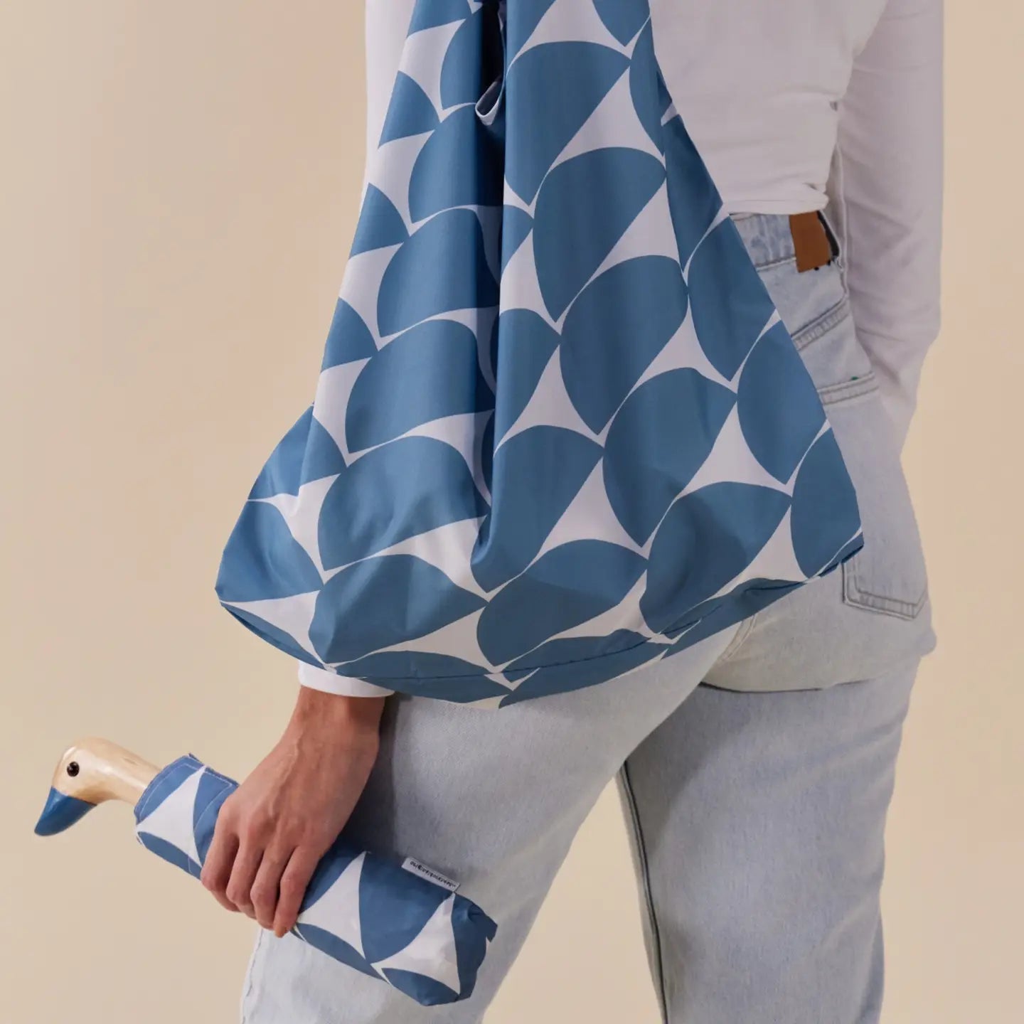 Denim Moon Pattern Reusable Eco Friendly Tote Bag