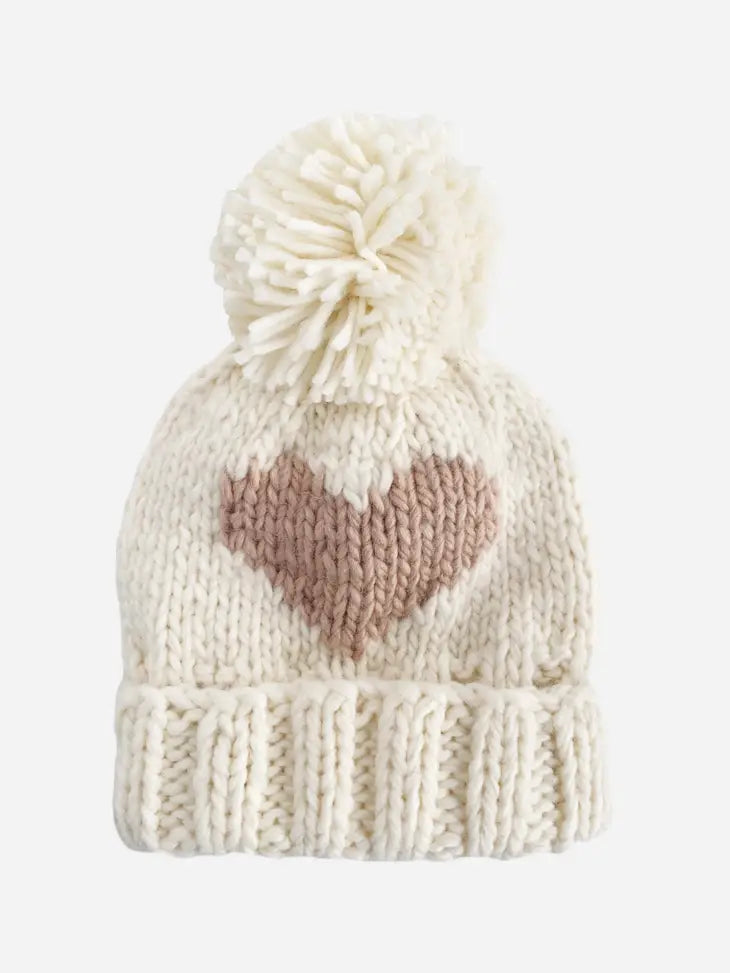 Heart Beanie, Blush | Hand Knit Kids & Baby Hat