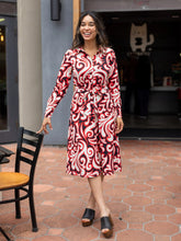 Load image into Gallery viewer, DELIA Cotton Knit Dress - Filigree Red
