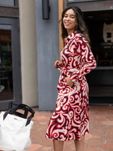 Load image into Gallery viewer, DELIA Cotton Knit Dress - Filigree Red
