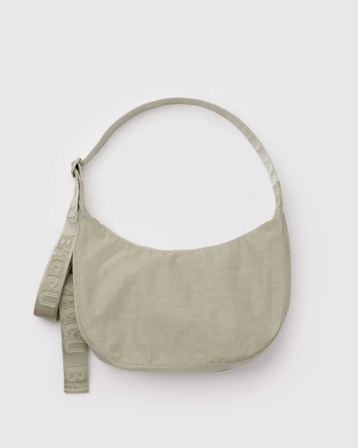 Medium Nylon Baggu Crescent Bag - Celadon