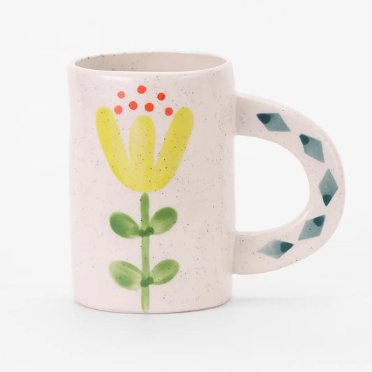 Ceramic Coffee Mug - Green Floral