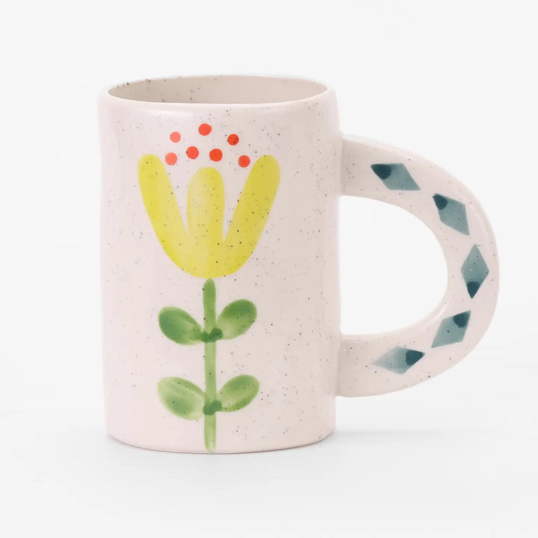 Ceramic Coffee Mug - Green Floral