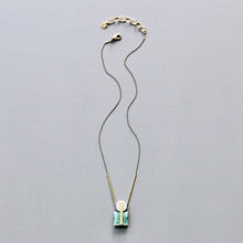 Load image into Gallery viewer, Vintage Glass and Gray Jasper Geometric Pendant Necklace
