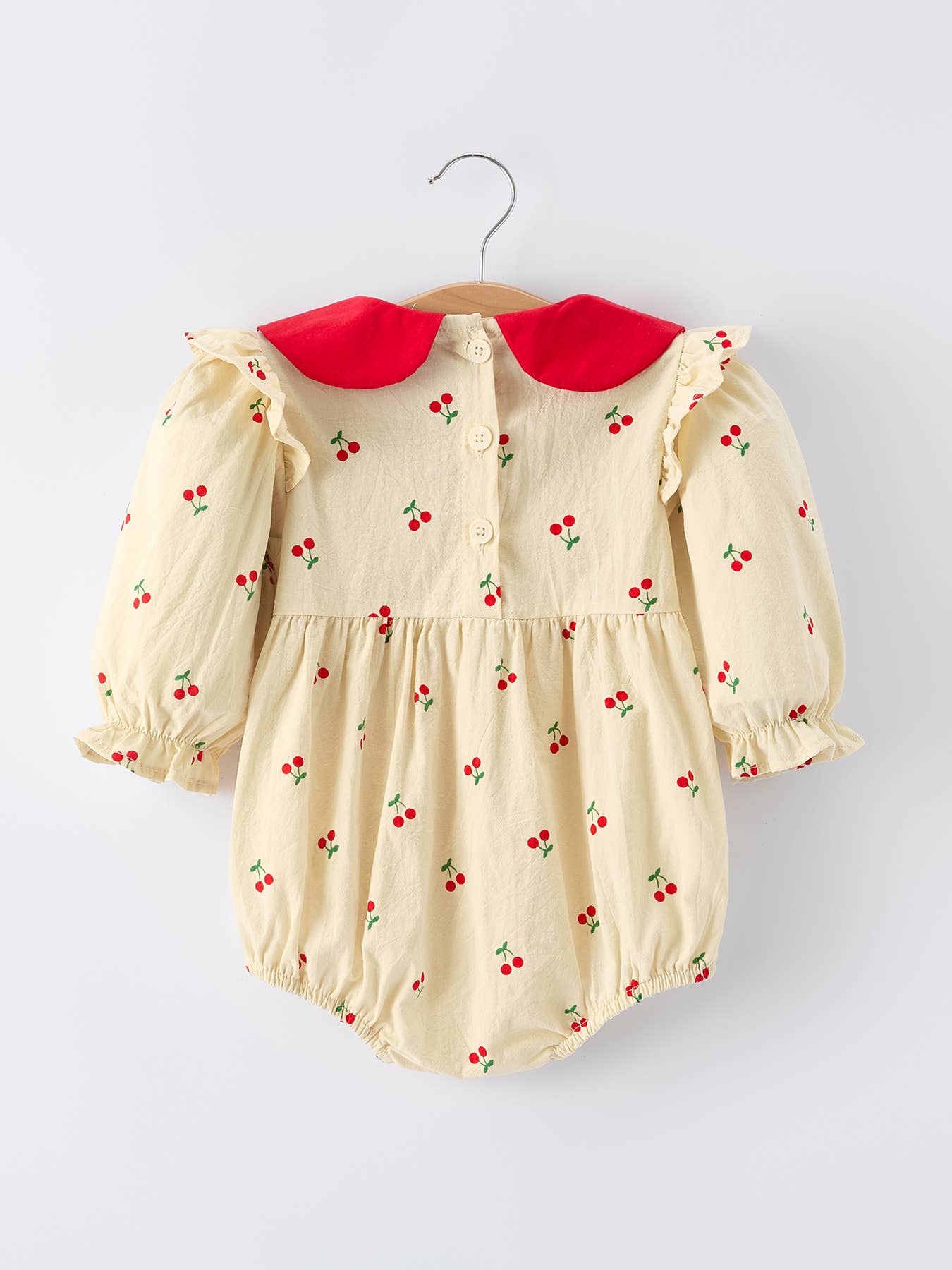 Sweet Cherry Long Sleeve Romper